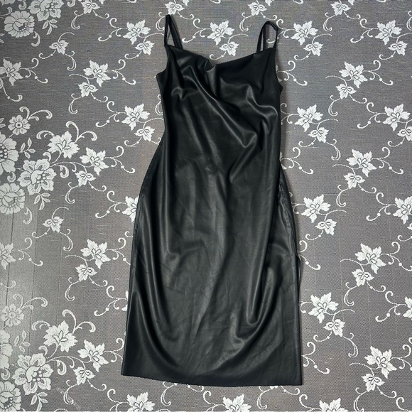 Lamarque Nitza Faux Leather  Dress in Black Sz XS - Picture 3 of 13